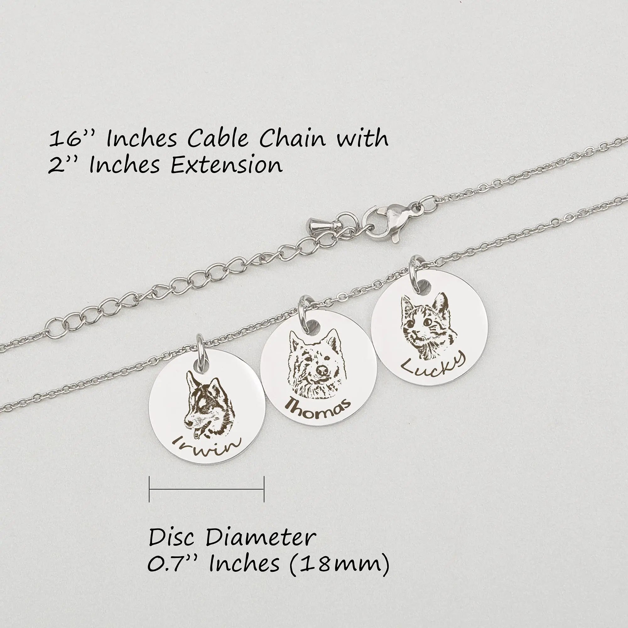 Anavia Personalized Pet Portrait Necklace Custom Pet Memorial Anavia