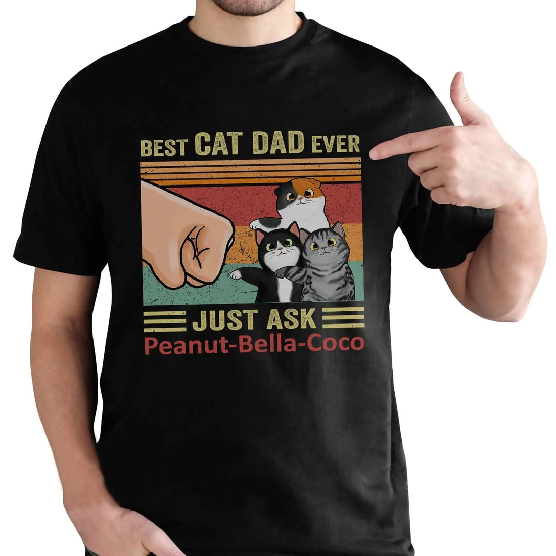 Best Cat Dad Ever Funny Custom Cat Owner Shirt Gift CHIENGA