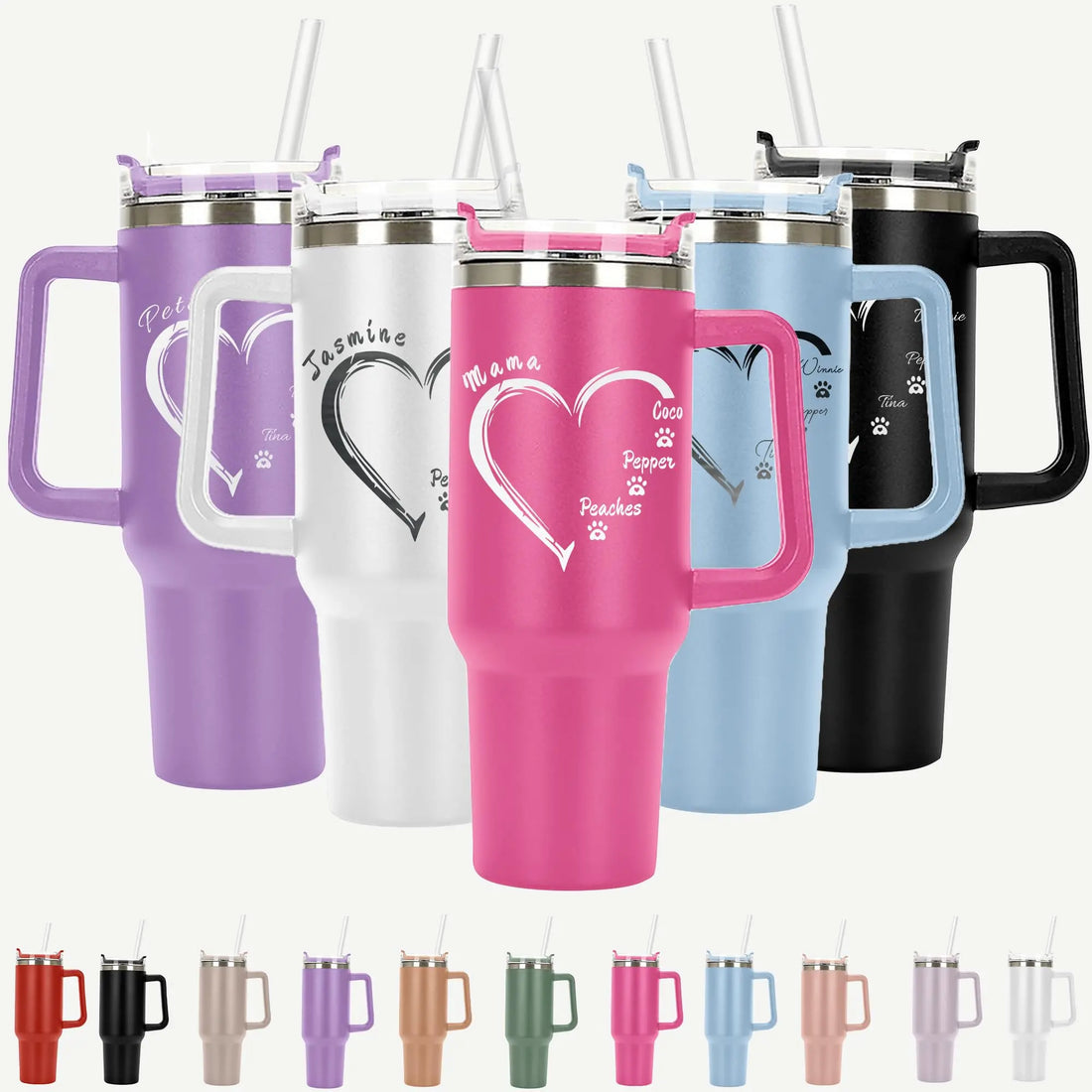 Custom Dog Footprints Personalized Tumbler 40 oz Gift Jasilon