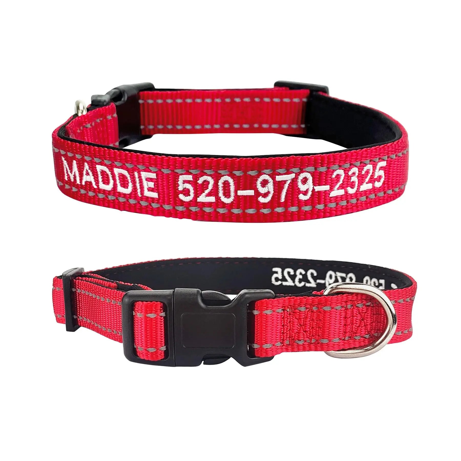 Custom Reflective Dog Collars with Embroidered Name and Phone Number for Small Medium Large Dogs DayDay Patch