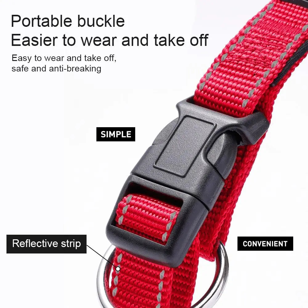 Custom Reflective Dog Collars with Embroidered Name and Phone Number for Small Medium Large Dogs DayDay Patch