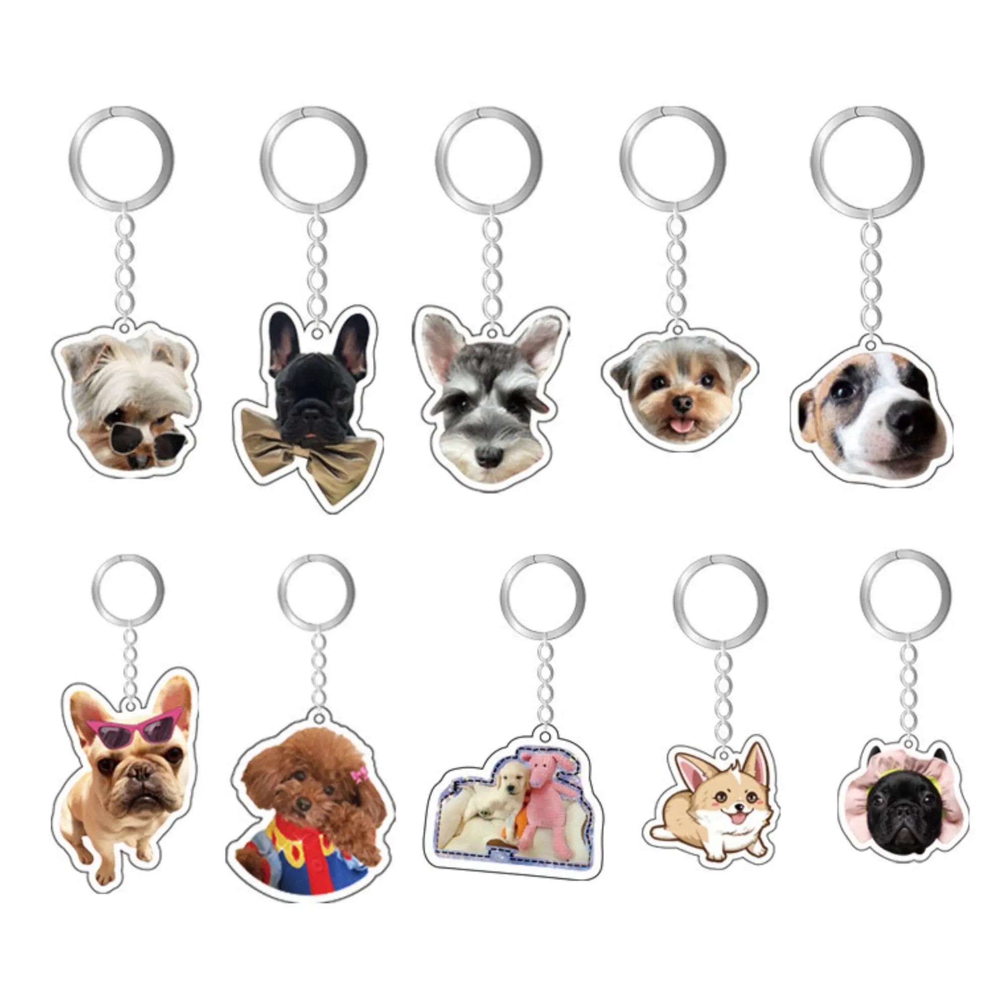 Eletizy Personalized Photo Dog Cat Acrylic Keychain Custom Keyring Backpack Pendant Gift (2inches) Eletizy