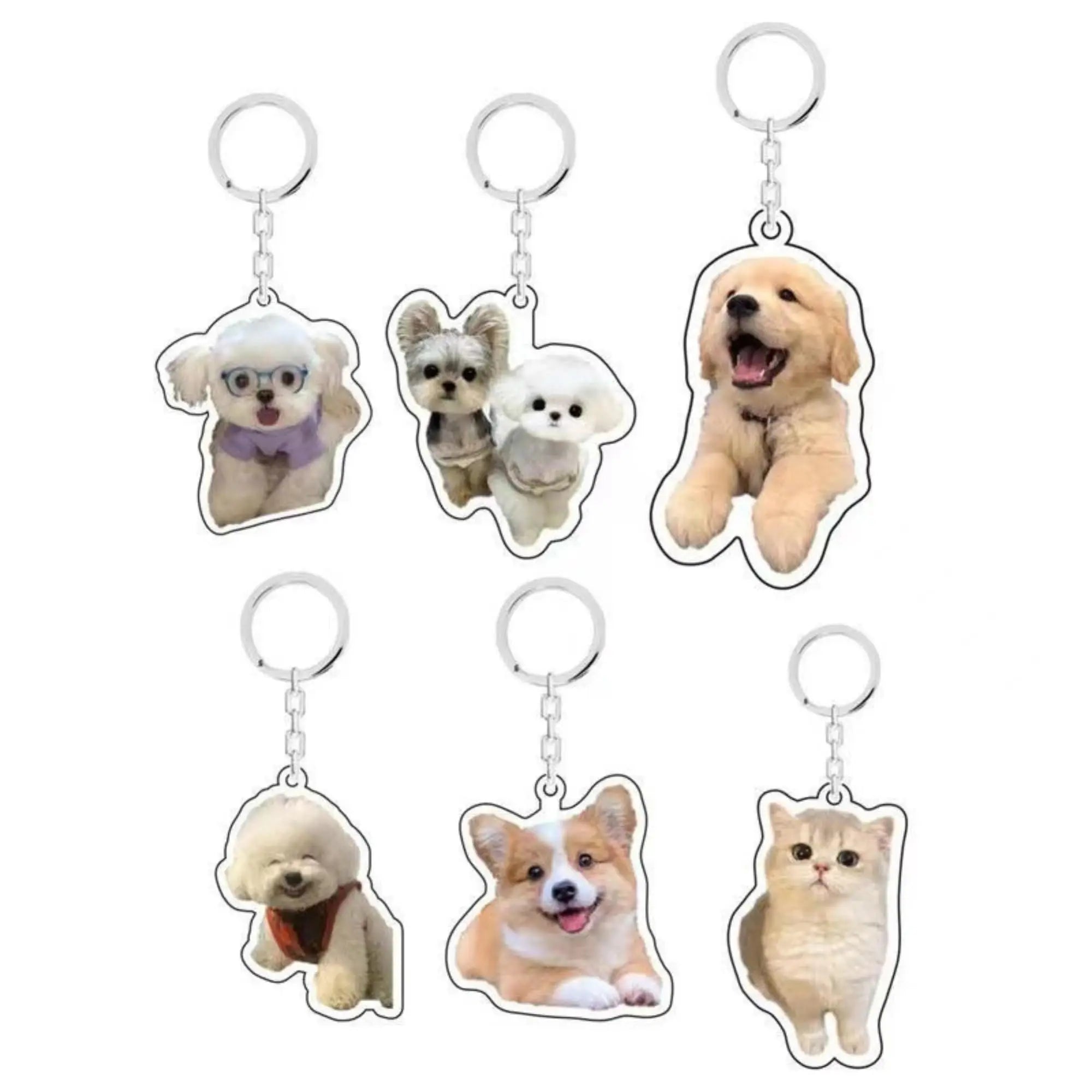 Eletizy Personalized Photo Dog Cat Acrylic Keychain Custom Keyring Backpack Pendant Gift (2inches) Eletizy