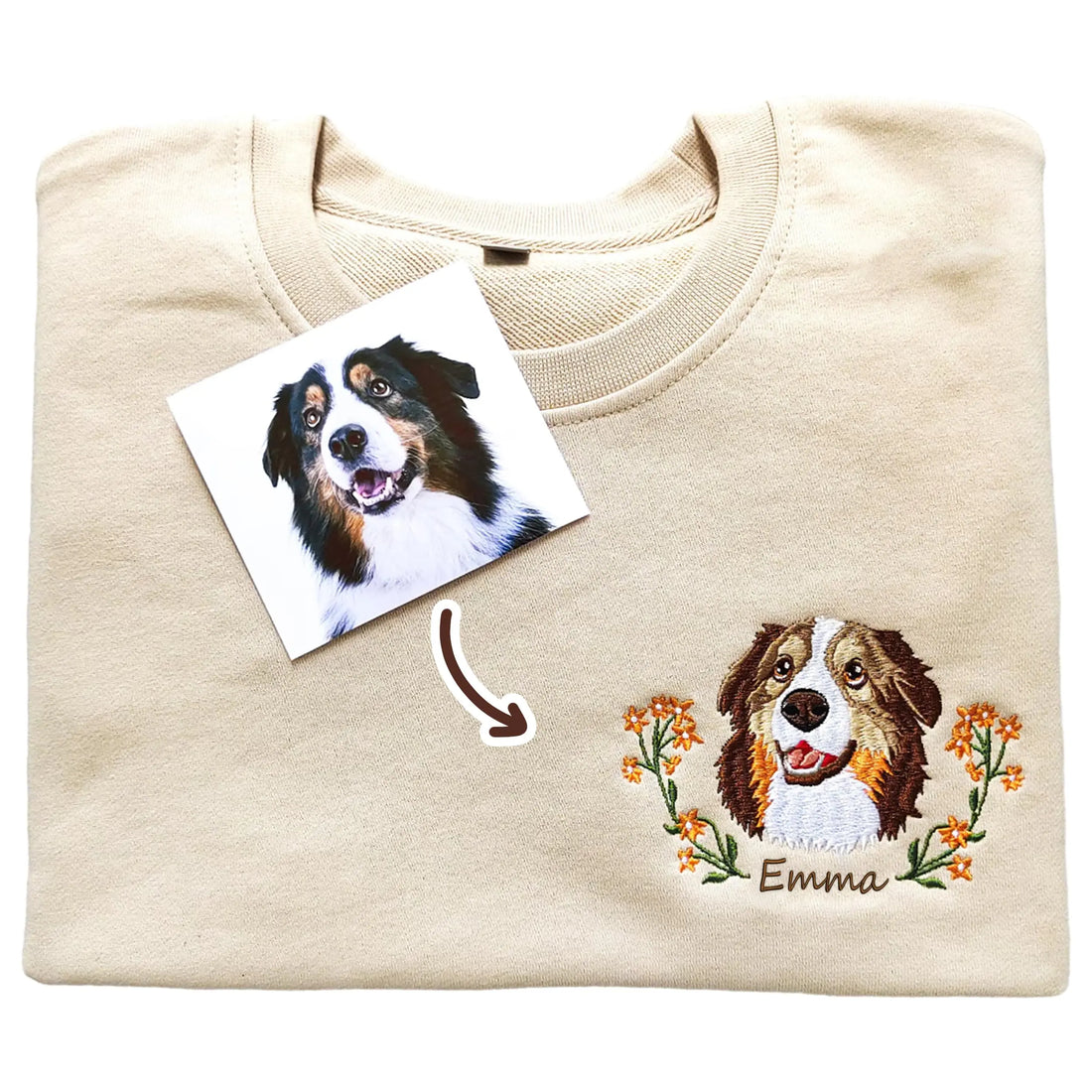 Embroidered Dog Mom Sweatshirt Personalized Dog Mom Gifts DILYPOD