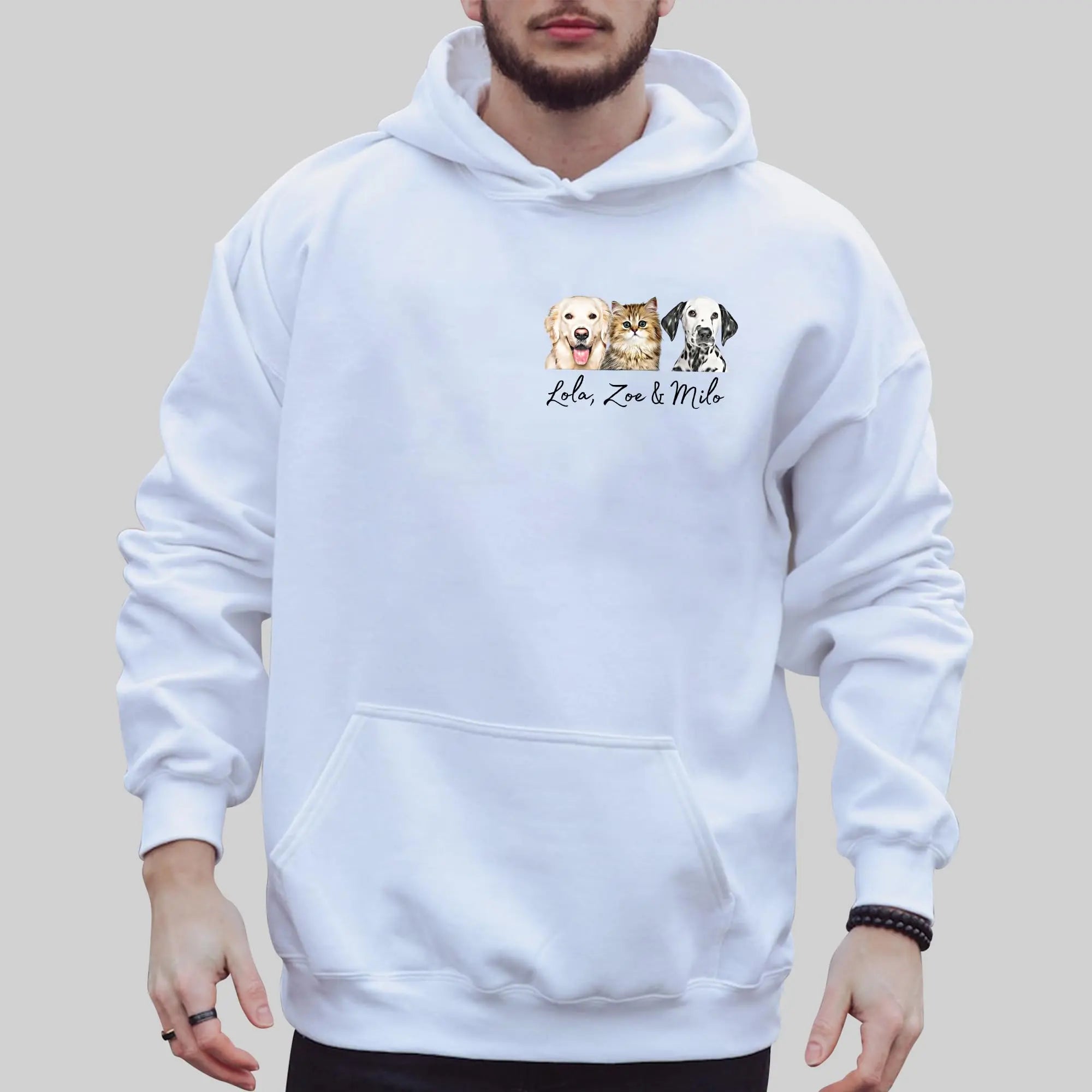 LASFOUR Custom Dog Shirt for Men, Dog Mom Shirts for Women, Personalized Dog Dad Shirts for Men, Custom Pet Shirt with Dog Faces, Dog Mom Dog Dad Sweatshirt (Style5) LASFOUR
