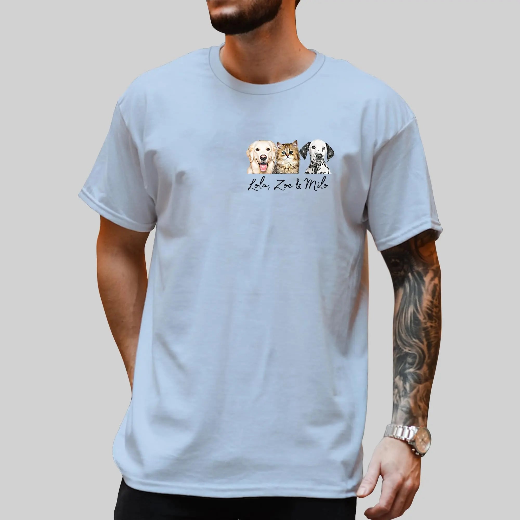 LASFOUR Custom Dog Shirt for Men, Dog Mom Shirts for Women, Personalized Dog Dad Shirts for Men, Custom Pet Shirt with Dog Faces, Dog Mom Dog Dad Sweatshirt (Style5) LASFOUR