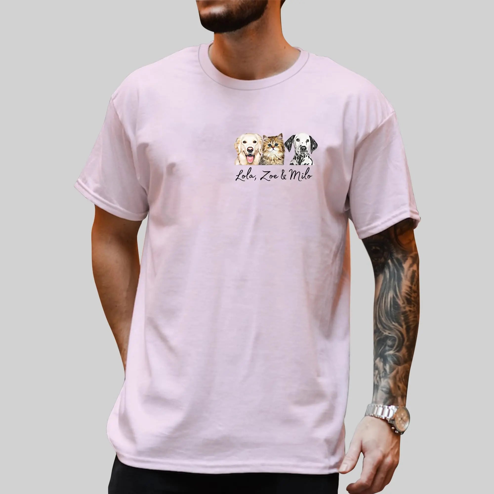 LASFOUR Custom Dog Shirt for Men, Dog Mom Shirts for Women, Personalized Dog Dad Shirts for Men, Custom Pet Shirt with Dog Faces, Dog Mom Dog Dad Sweatshirt (Style5) LASFOUR