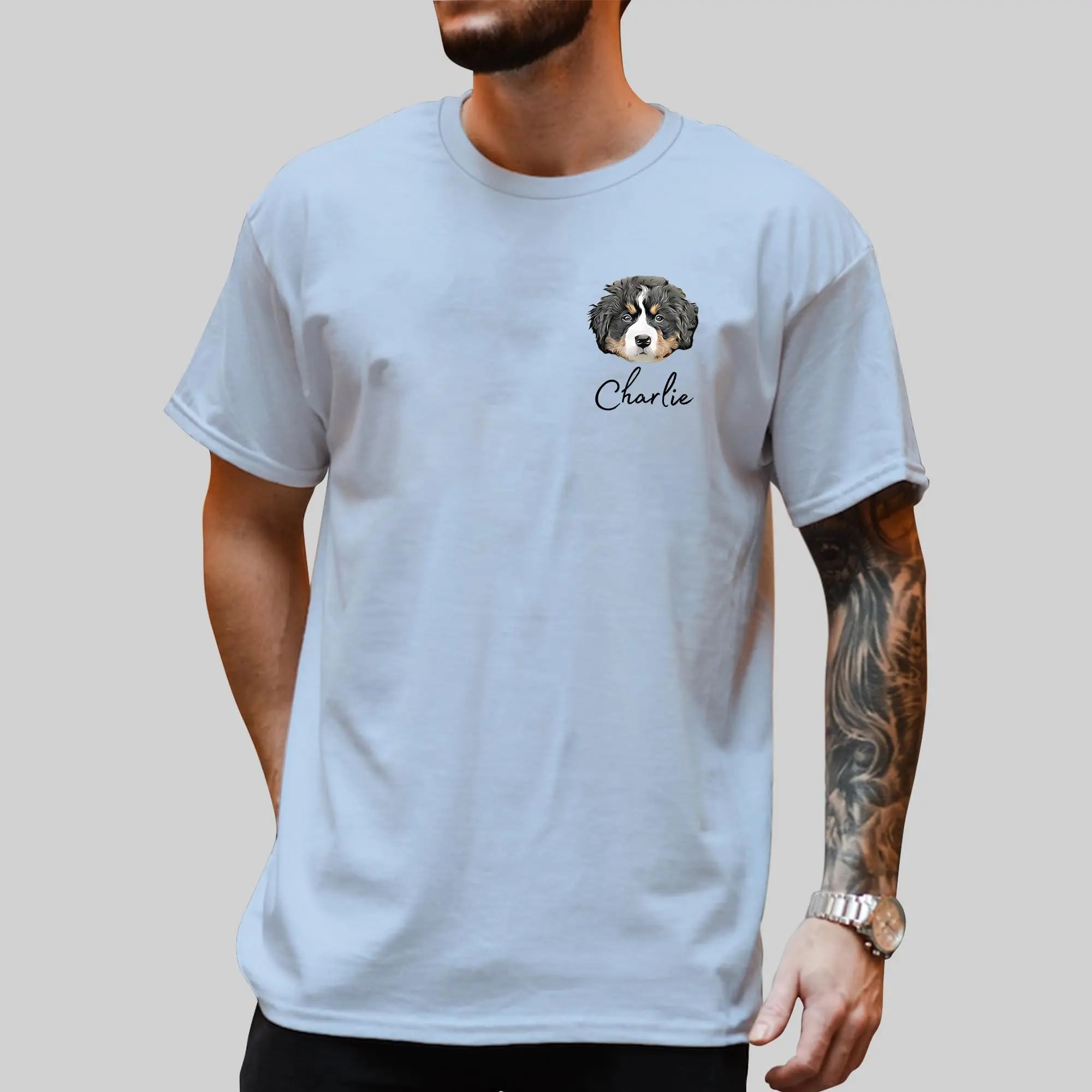 LASFOUR Custom Dog Shirt for Men, Dog Mom Shirts for Women, Personalized Dog Dad Shirts for Men, Custom Pet Shirt with Dog Faces, Dog Mom Dog Dad Sweatshirt (Style5) LASFOUR