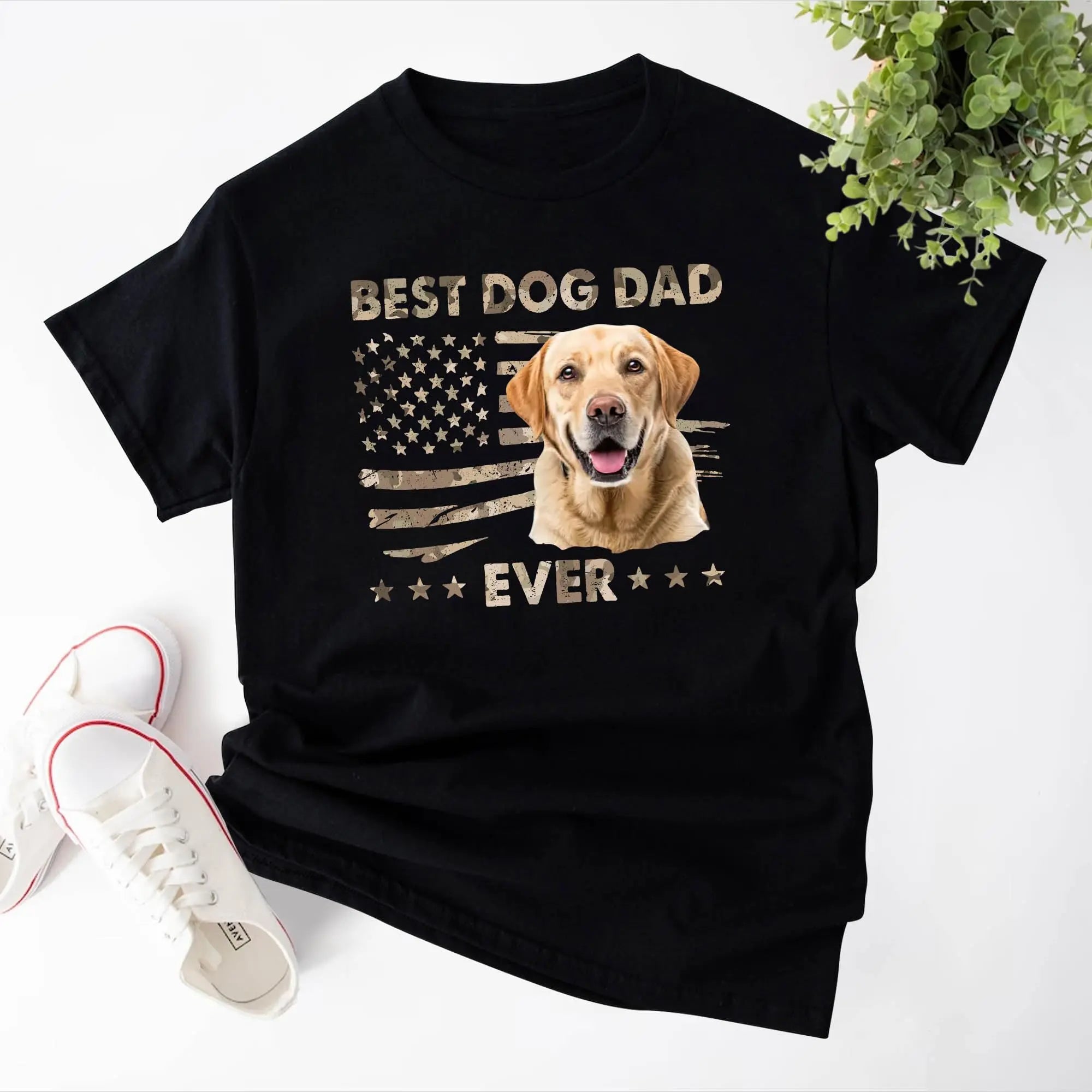 LASFOUR Custom Dog Shirt, Personalized Dog Shirts for Men, Dog Dad Shirt, Dog Fathers Day Shirt Gifts, Dog Dad Gifts for Men (Cotton, A04) LASFOUR