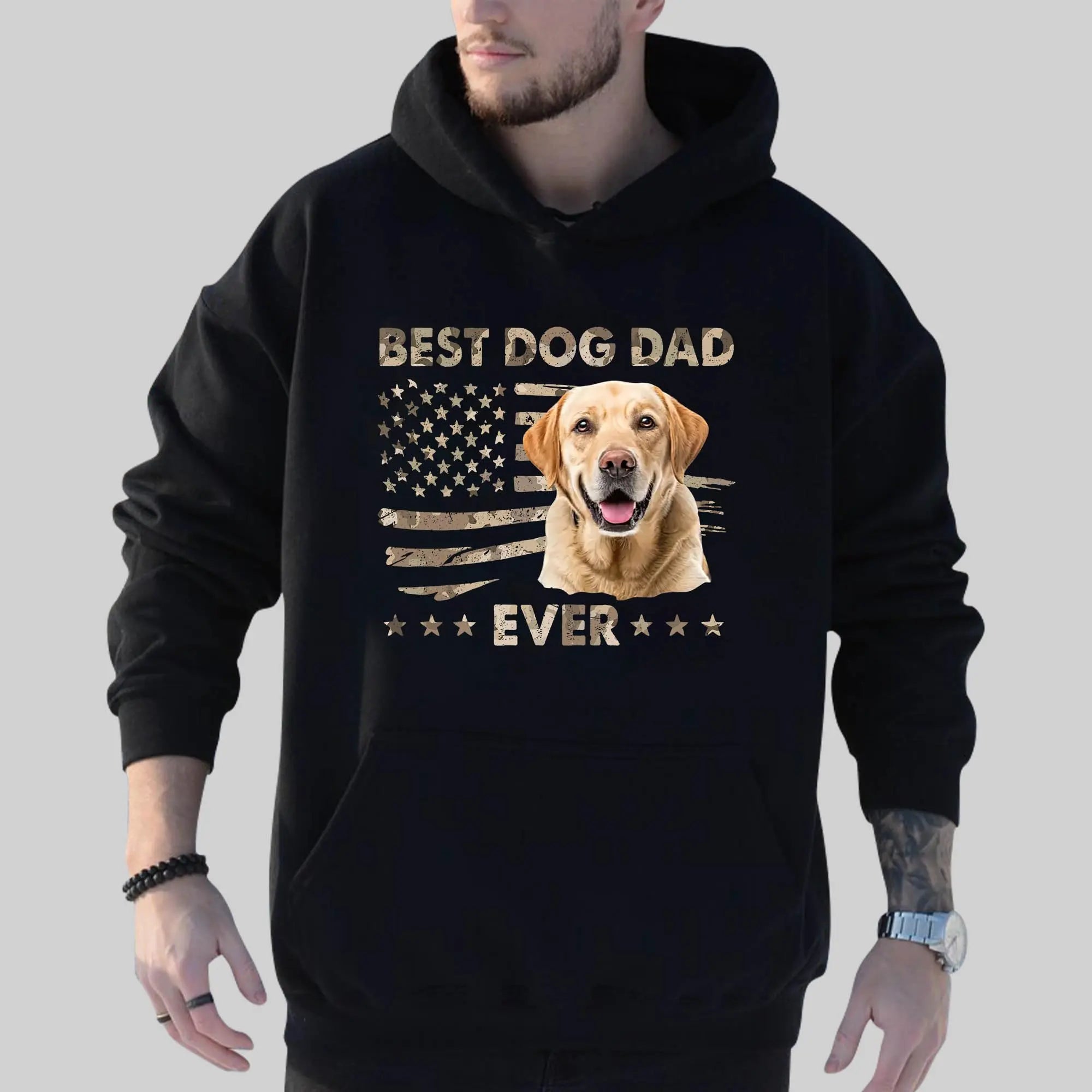 LASFOUR Custom Dog Shirt, Personalized Dog Shirts for Men, Dog Dad Shirt, Dog Fathers Day Shirt Gifts, Dog Dad Gifts for Men (Cotton, A04) LASFOUR