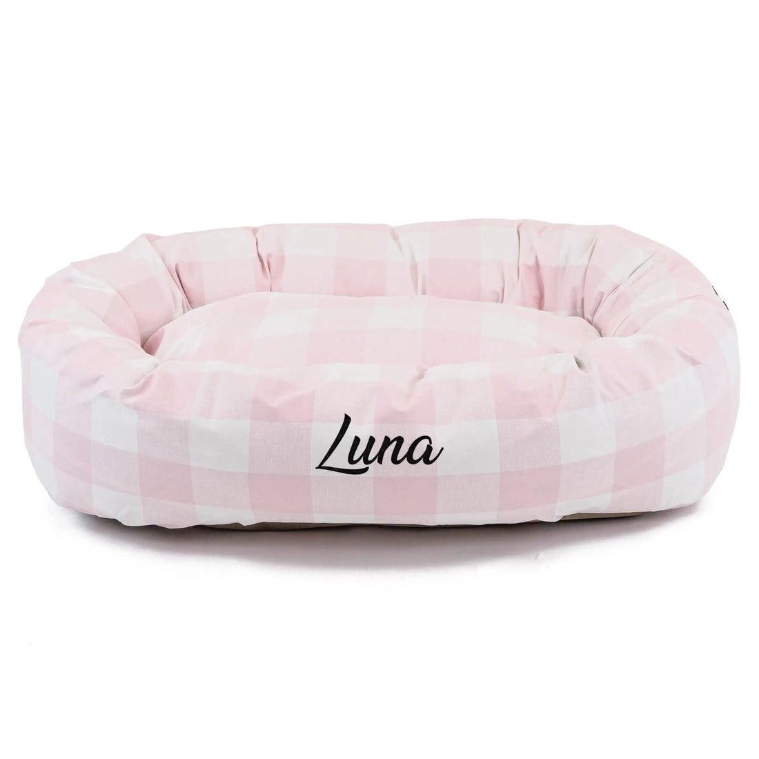 Majestic Pet Anderson Check Personalized Bagel Dog Bed Small Majestic Pet