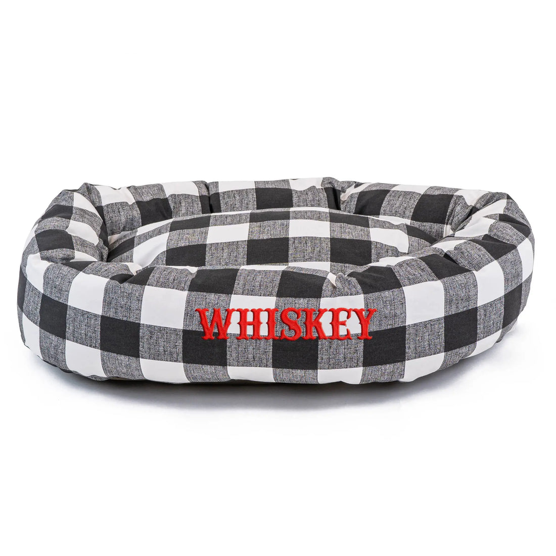 Majestic Pet Anderson Check Personalized Bagel Dog Bed Small Majestic Pet