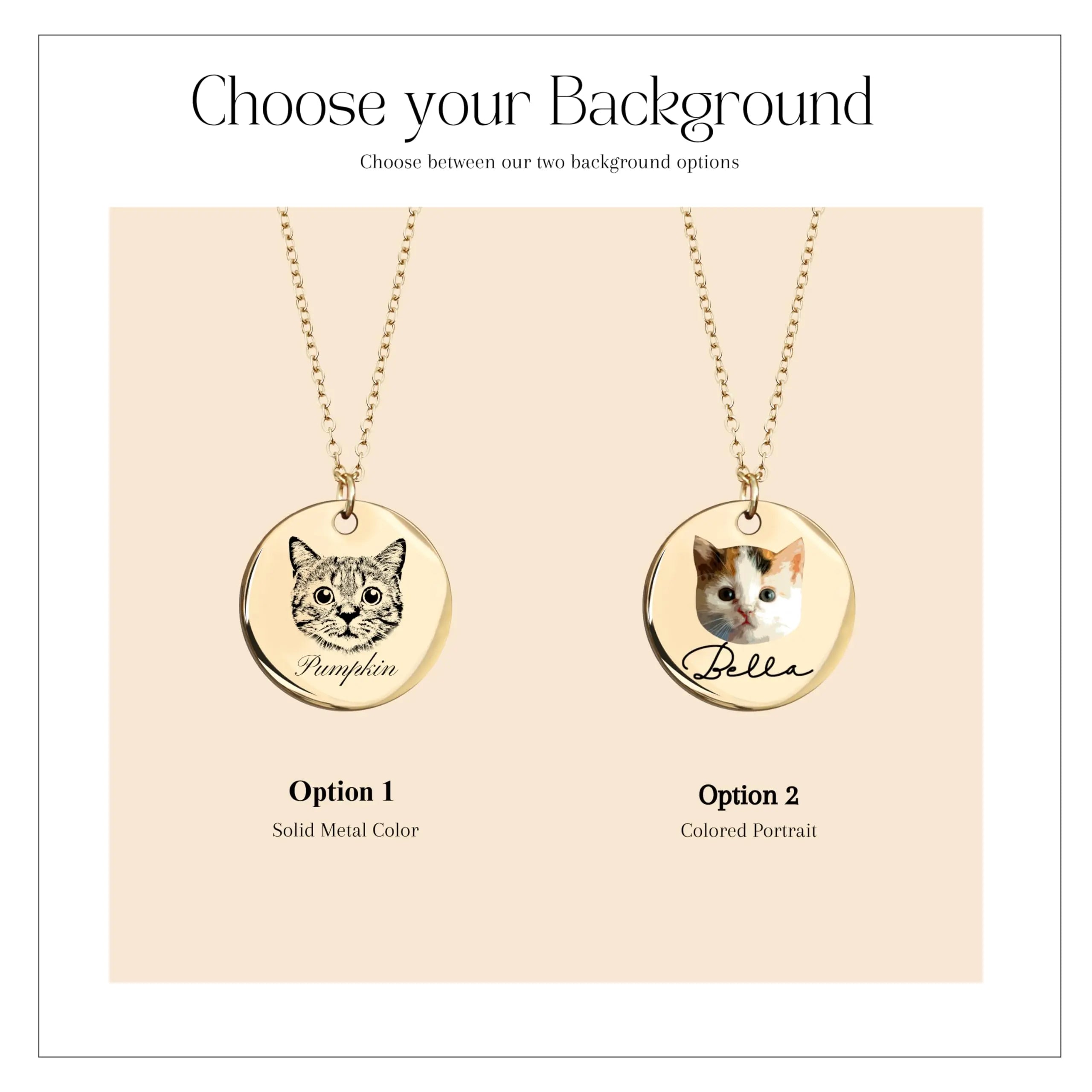 MignonandMignon Personalized Dog Necklace for Women Memorial Gifts for Mom Pet Portrait Custom Cat Name Unique Animal Picture Valentines Gift -LCN-AP (Gold) MignonandMignon