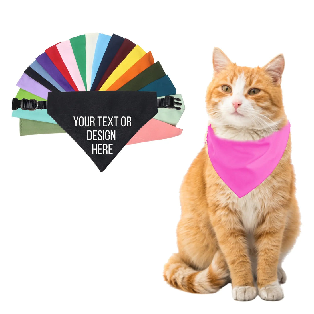 Personalized Cat Bandana Over The Collar Clothes For Cats ANITA&
