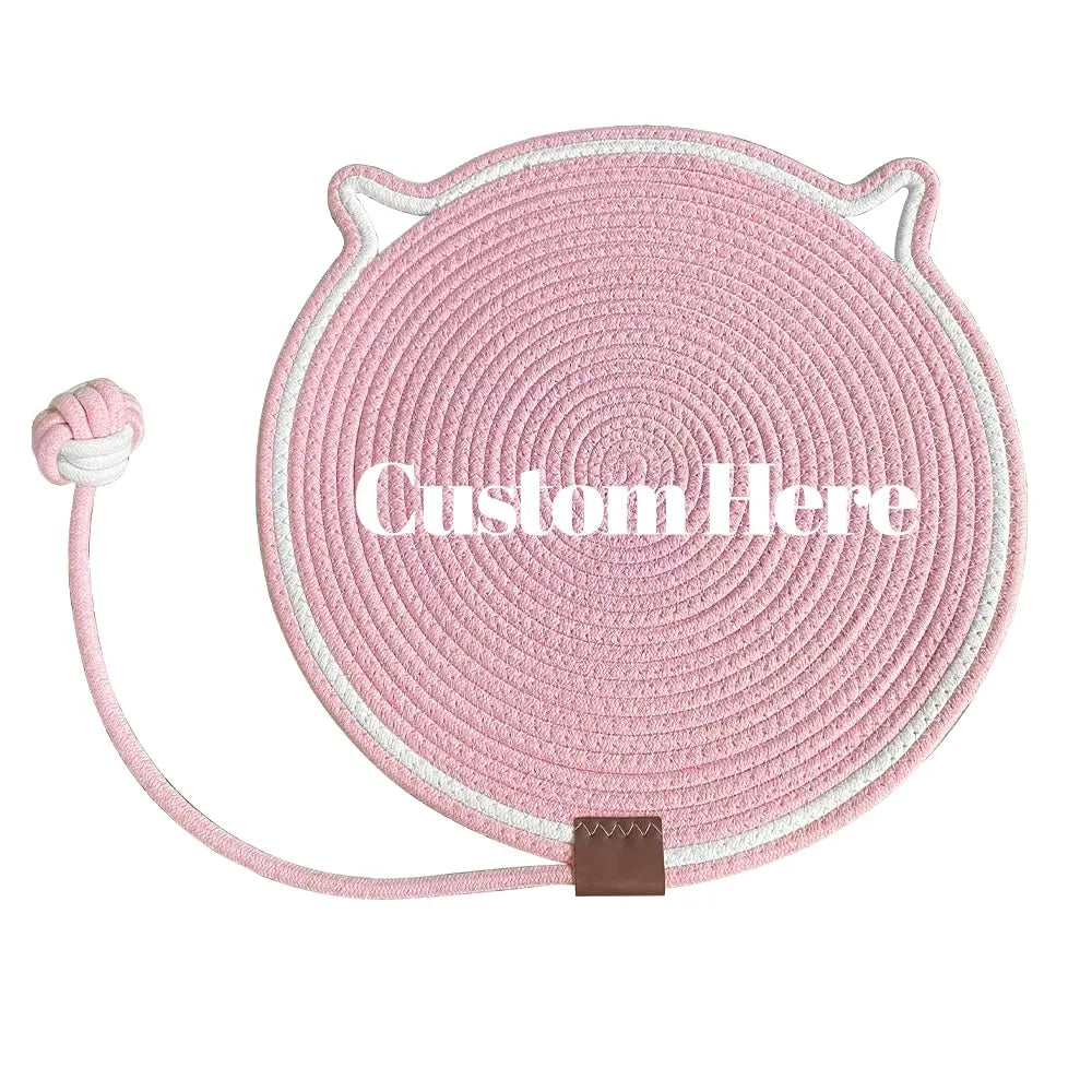 Personalized Cat Scratcher Mat Customized with Name Text Pink AnNengJing