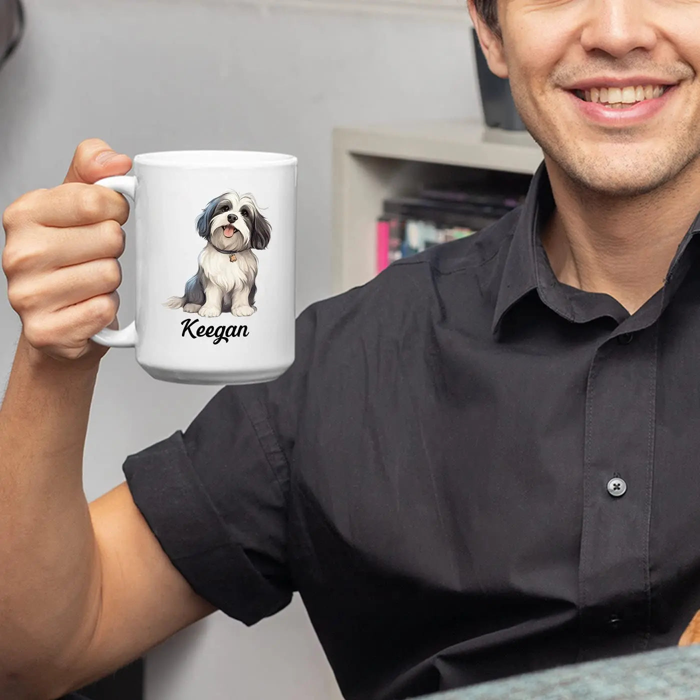 Personalized Choose Name Havanese White Coffee Mug Cup Gift For Havanese Dog Dad Dog Mom, Customized Havanese Dog Lover Ceramic Tea Cup 11 Oz 15 Oz, Novelty Havanese Travel Coffee Cup, Havanese Mug Elido Store