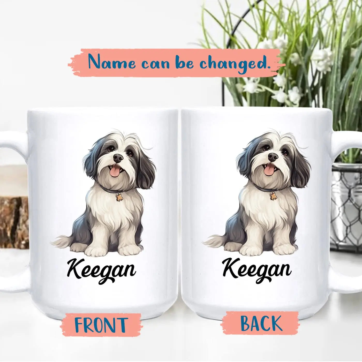 Personalized Choose Name Havanese White Coffee Mug Cup Gift For Havanese Dog Dad Dog Mom, Customized Havanese Dog Lover Ceramic Tea Cup 11 Oz 15 Oz, Novelty Havanese Travel Coffee Cup, Havanese Mug Elido Store