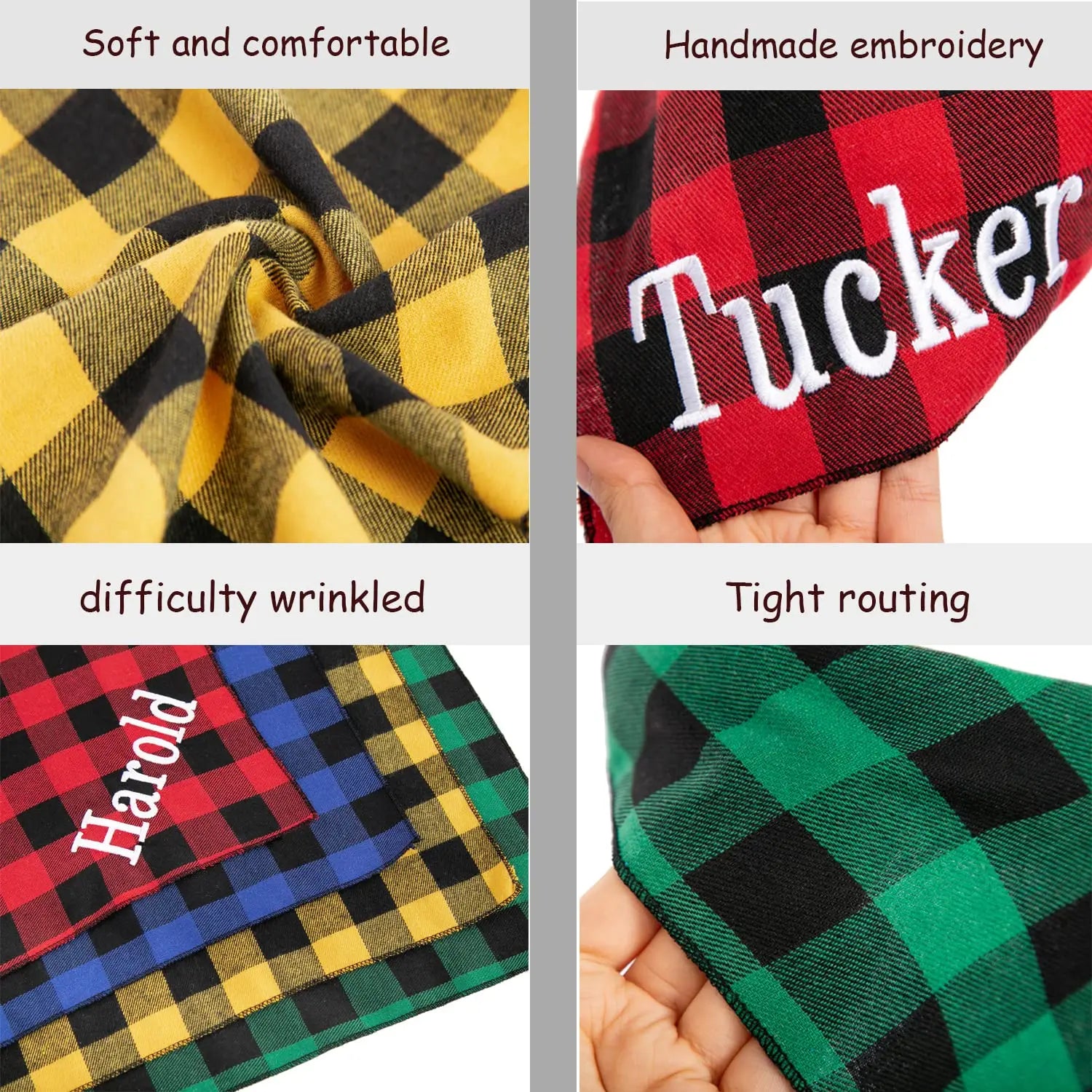 Personalized Dog Bandana Embroidered Name Custom Neckwear Ulico
