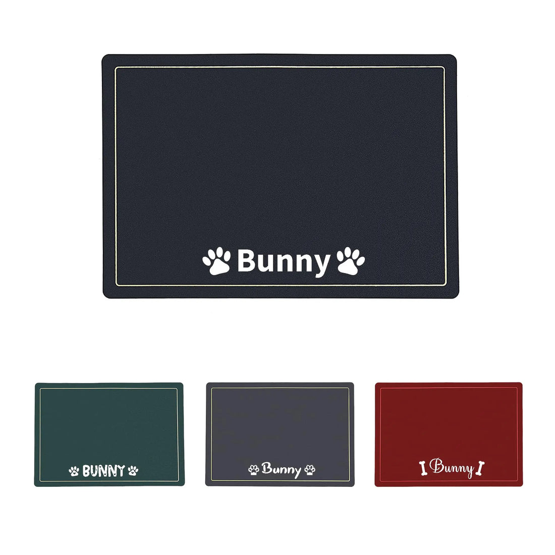 Personalized Dog Food Mat for Food and Water with Name BUGMKCS
