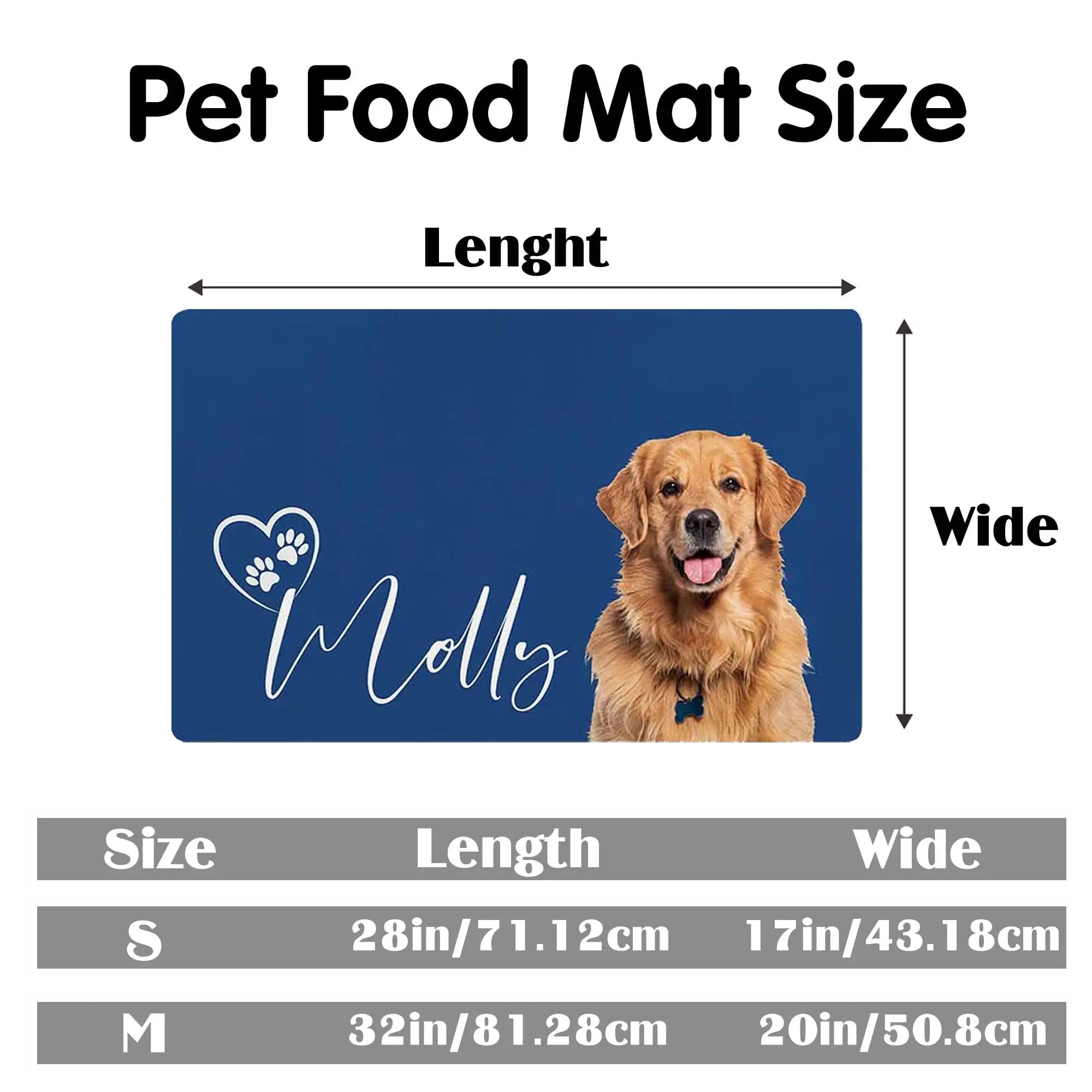 Personalized Dog Food Mat with Photo Name Custom Bowl Mat Faroishta