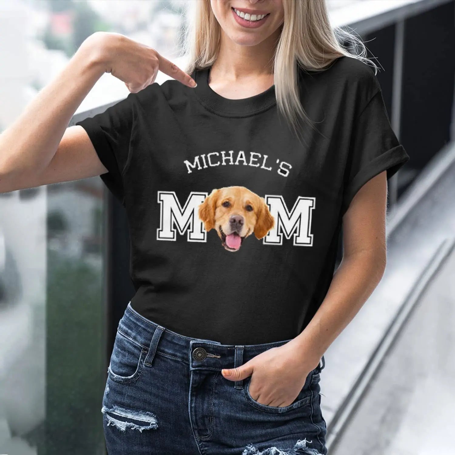 Personalized Dog Mom Shirt Sweatshirt Hoodie With Photo Names Inten Direction