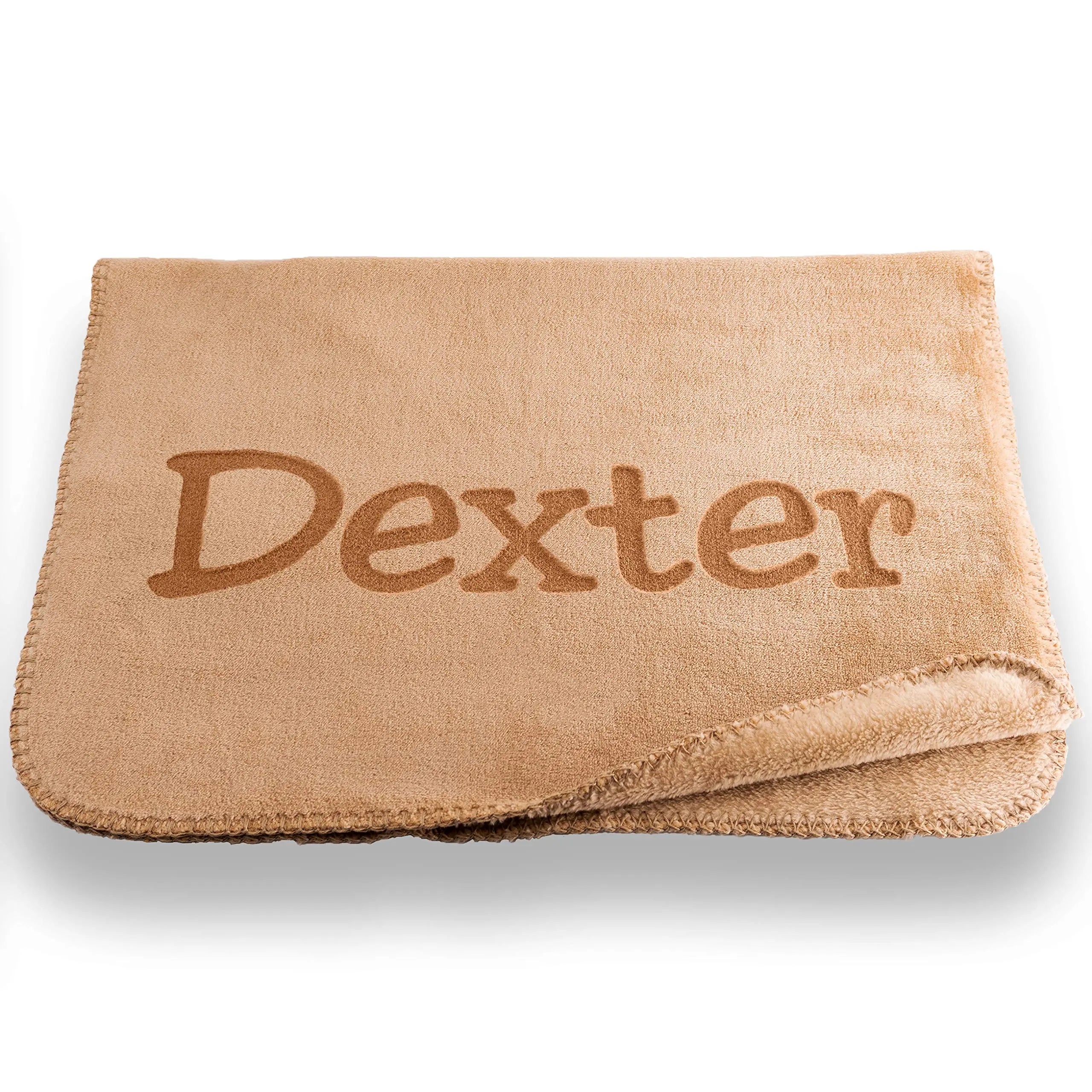 Personalized Microfiber Dog Blanket - Custom Name and Design - Small in Gray or Beige Custom Catch