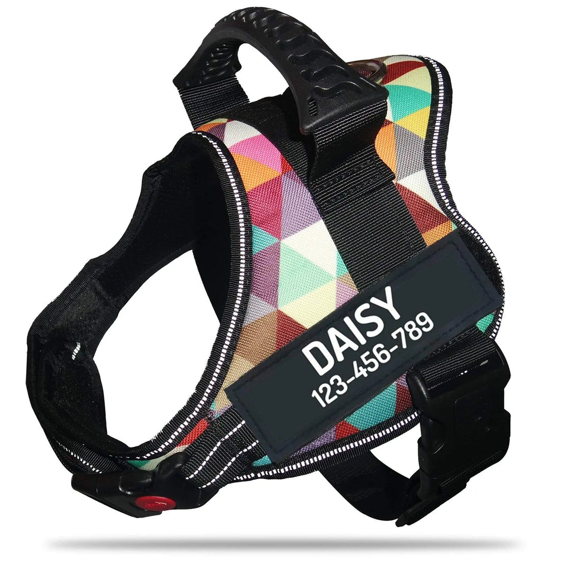 Personalized No Pull Dog Harness with Custom Name and Phone Number by PawPawify, Heavy Duty Pet Vest to Prevent Tugging, Pulling, or Choking, Training and Walking L Chest 28-38in Color Grid PawPawify