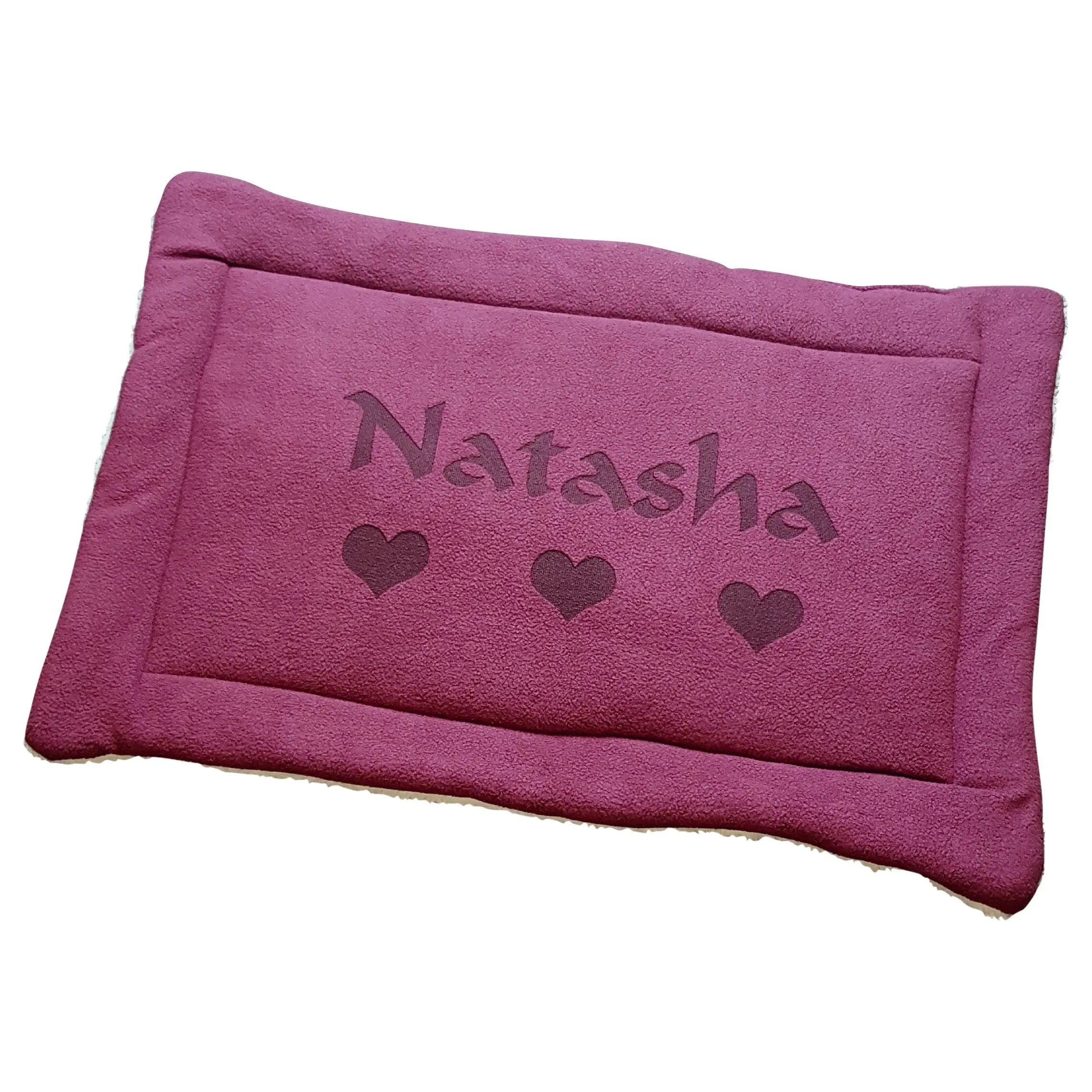 Personalized Pet Comfort Mat - Customizable Dog Bed Cushion for Crates, Carriers, and Kennels - Small Size - Available in Multiple Colors Custom Catch