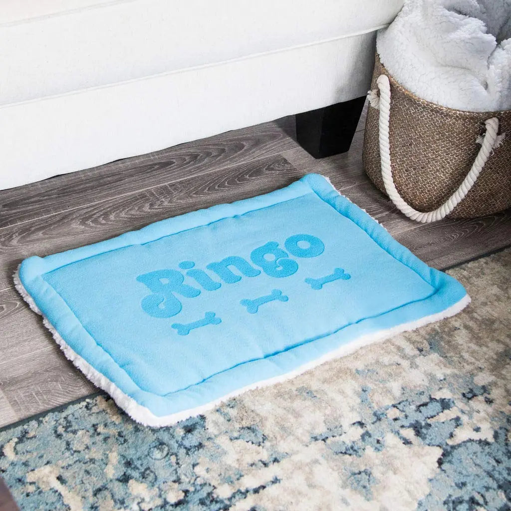 Personalized Pet Comfort Mat - Customizable Dog Bed Cushion for Crates, Carriers, and Kennels - Small Size - Available in Multiple Colors Custom Catch