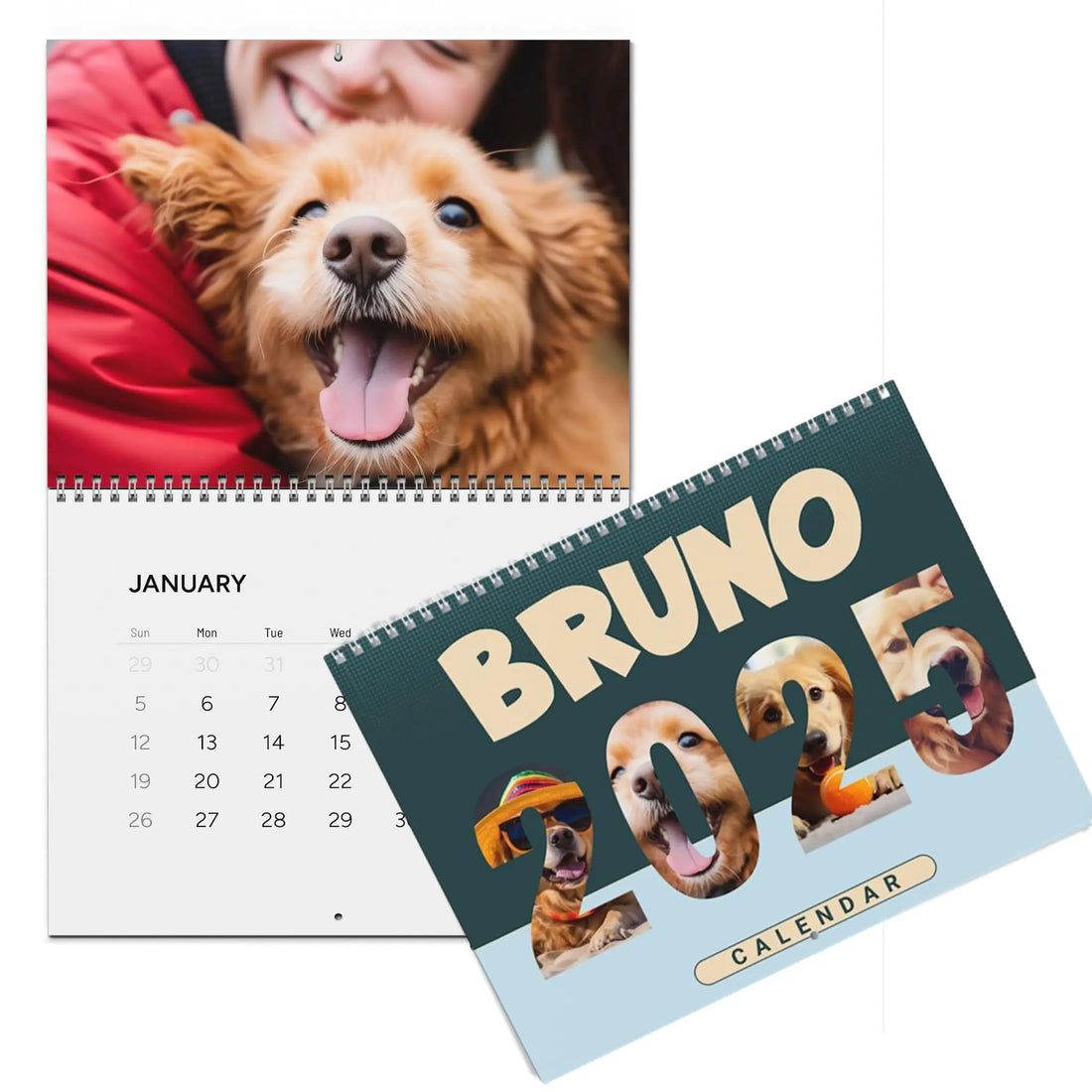 Personalized Pet Photo Calendar 2025 – Custom Wall Calendar with Your Pet’s Photos | 12-Month, Spiral-Bound | Dog Calendar CraftedEdge