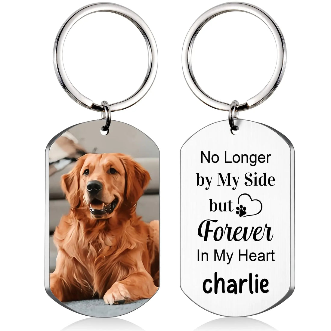 Personalized Pet Photo Keychain - Custom Memorial Keepsake for Pet Loss Remembrance happystarllc