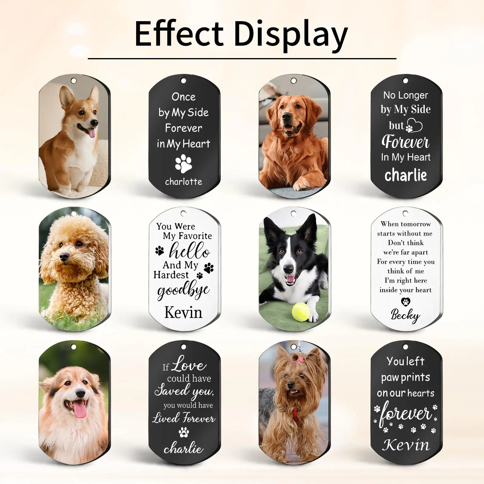 Personalized Pet Photo Keychain - Custom Memorial Keepsake for Pet Loss Remembrance happystarllc