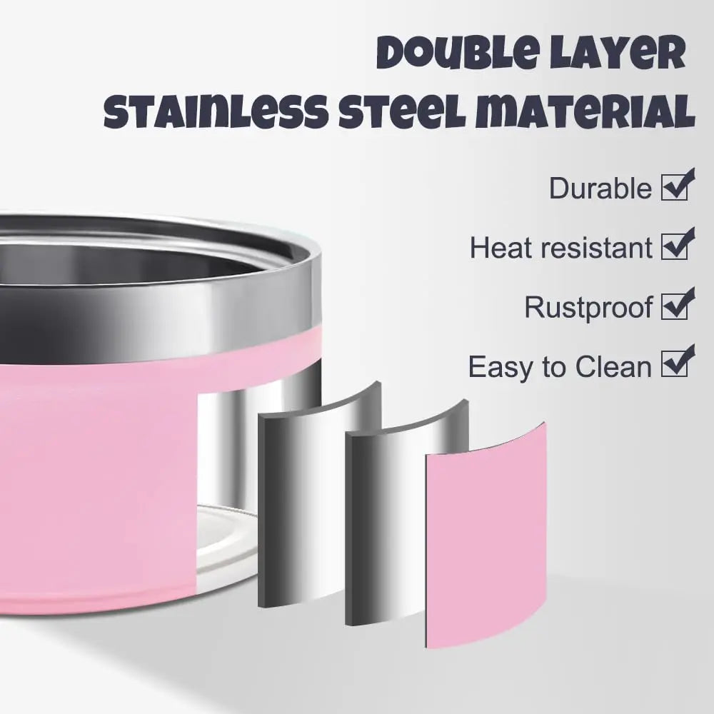 Personalized Stainless Steel Dog Cat Bowl with Name,Customized Laser Engraved Pet Bowl Non Slip for Water and Food 25oz,40oz,53oz(Pink) AnNengJing