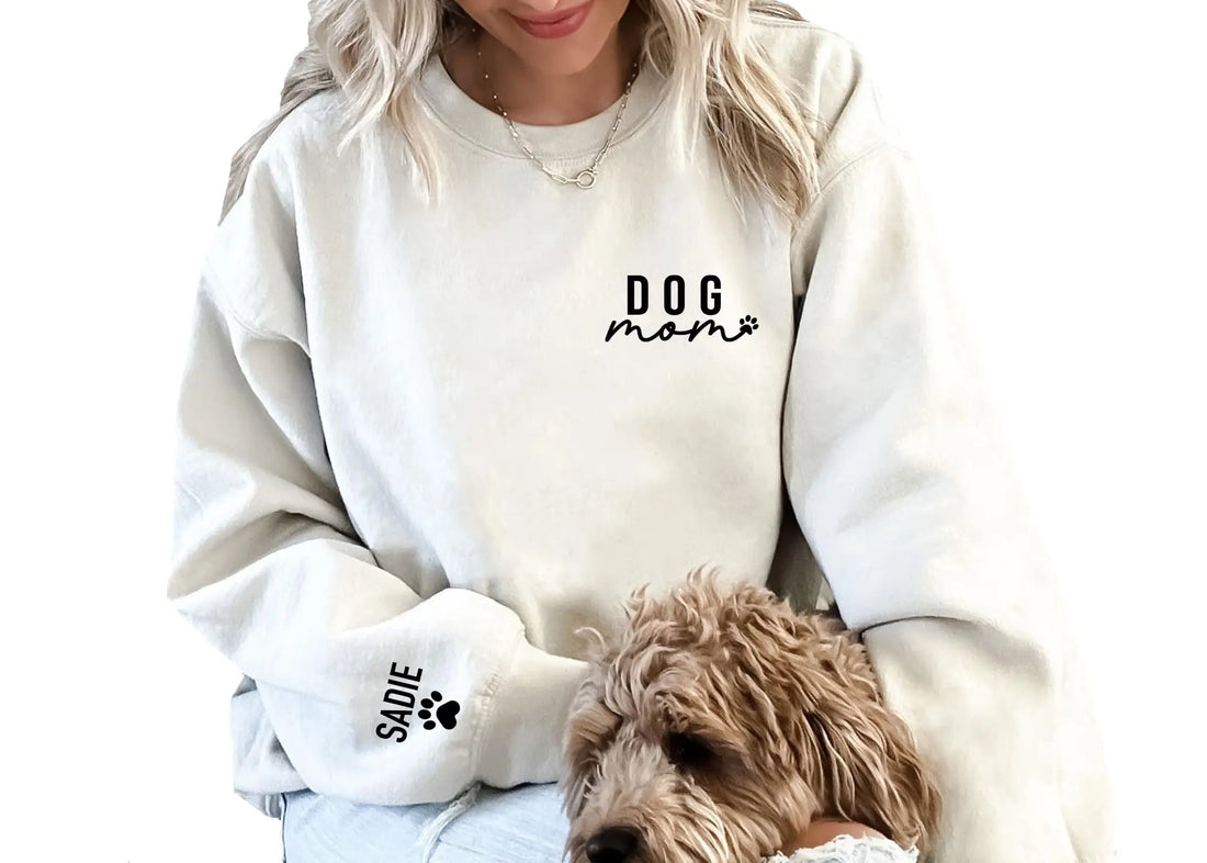 Up2ournecksinfabric Custom Dog Mom Sweatshirt - Women&