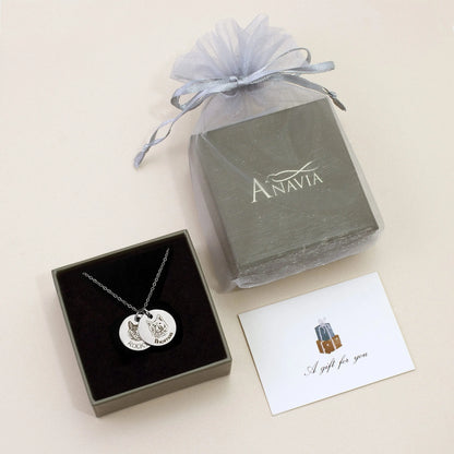Anavia Personalized Pet Portrait Necklace Custom Pet Memorial Anavia