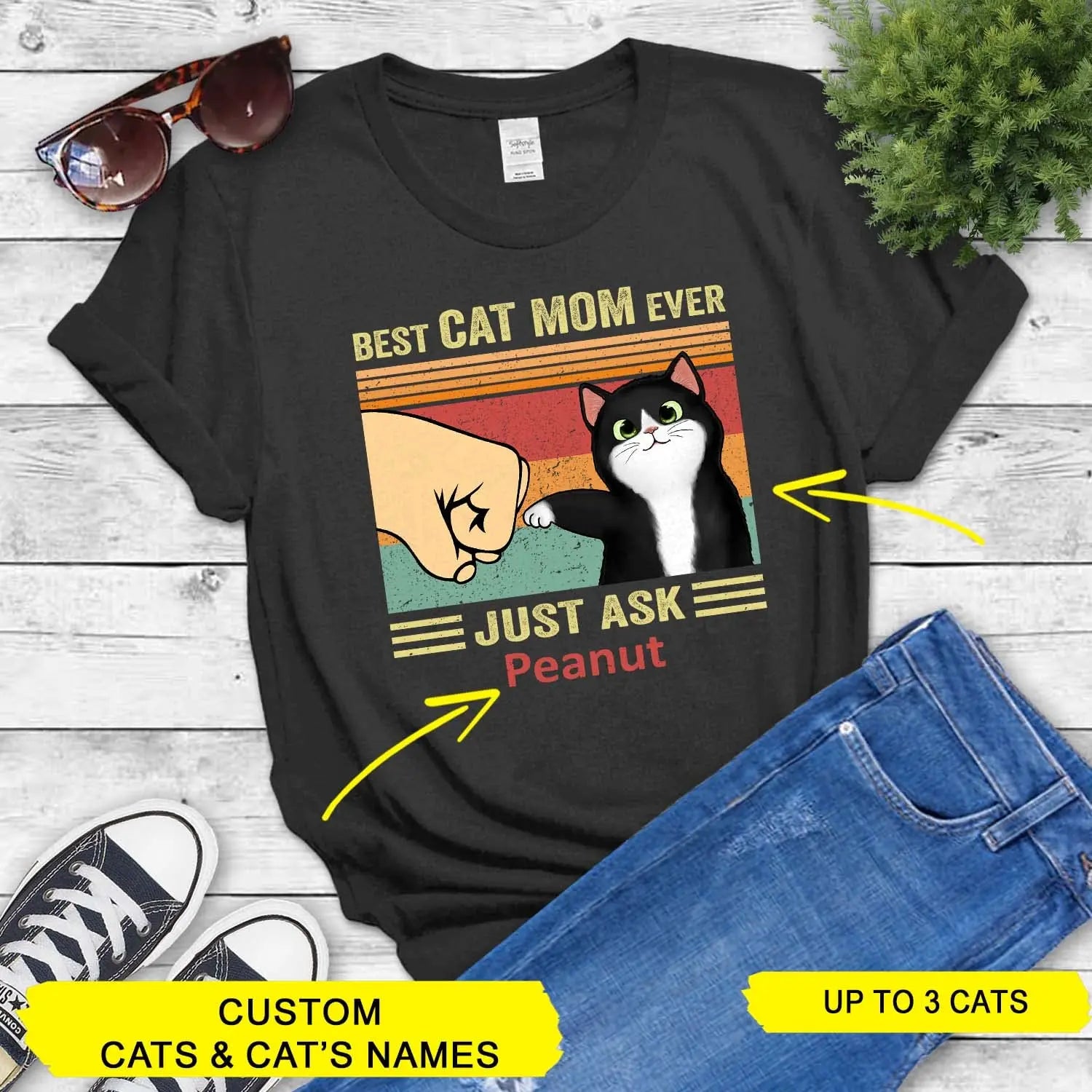 Best Cat Mom Ever Gift for Cat Mom Personalized Shirt Xuxu Shop