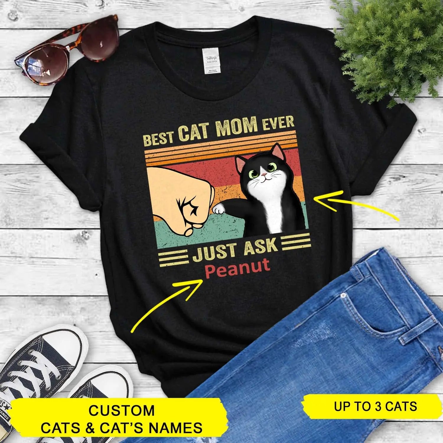 Best Cat Mom Ever Gift for Cat Mom Personalized Shirt Xuxu Shop