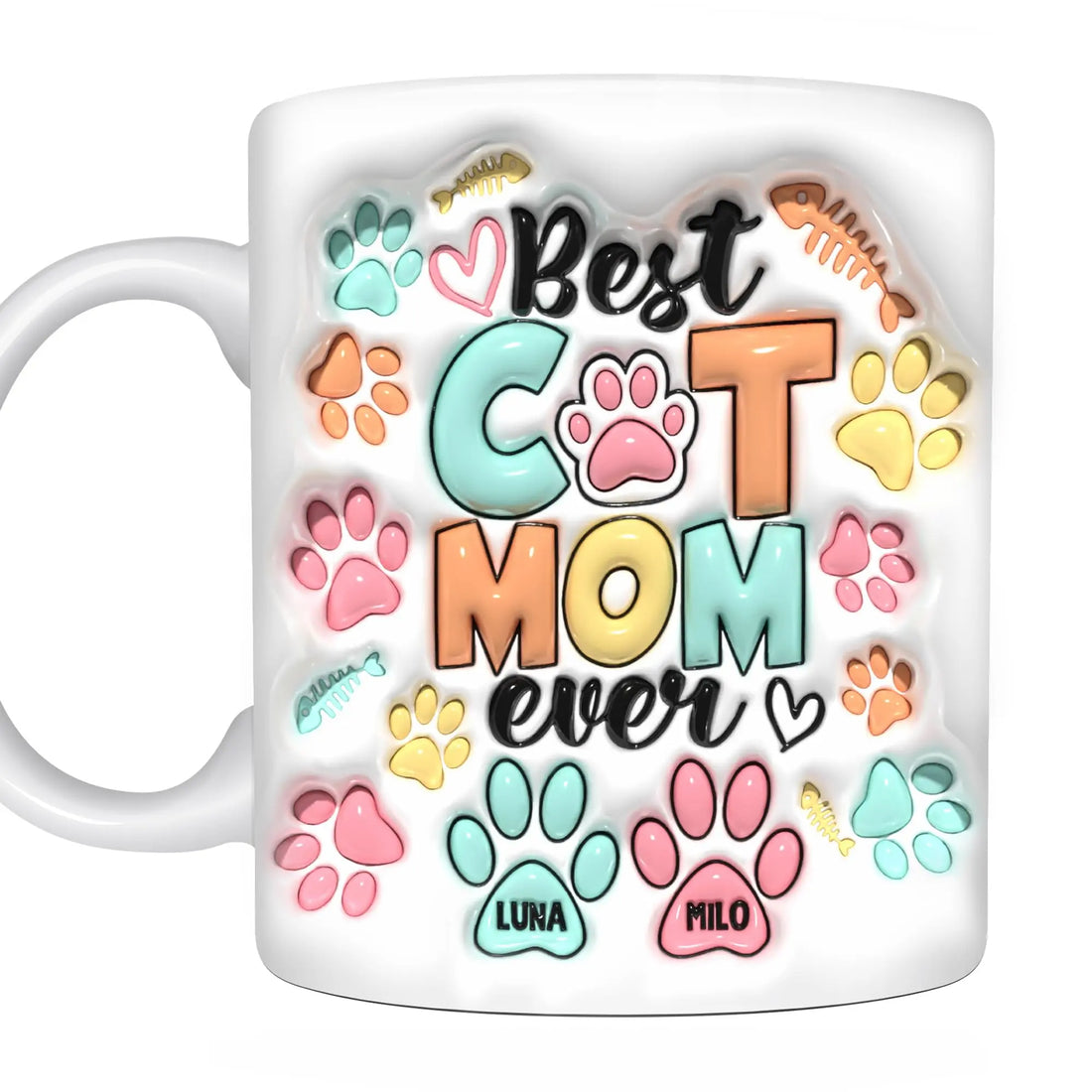 Best Cat Mom Ever Personalized Cat Coffee Mug Gift FALIDO