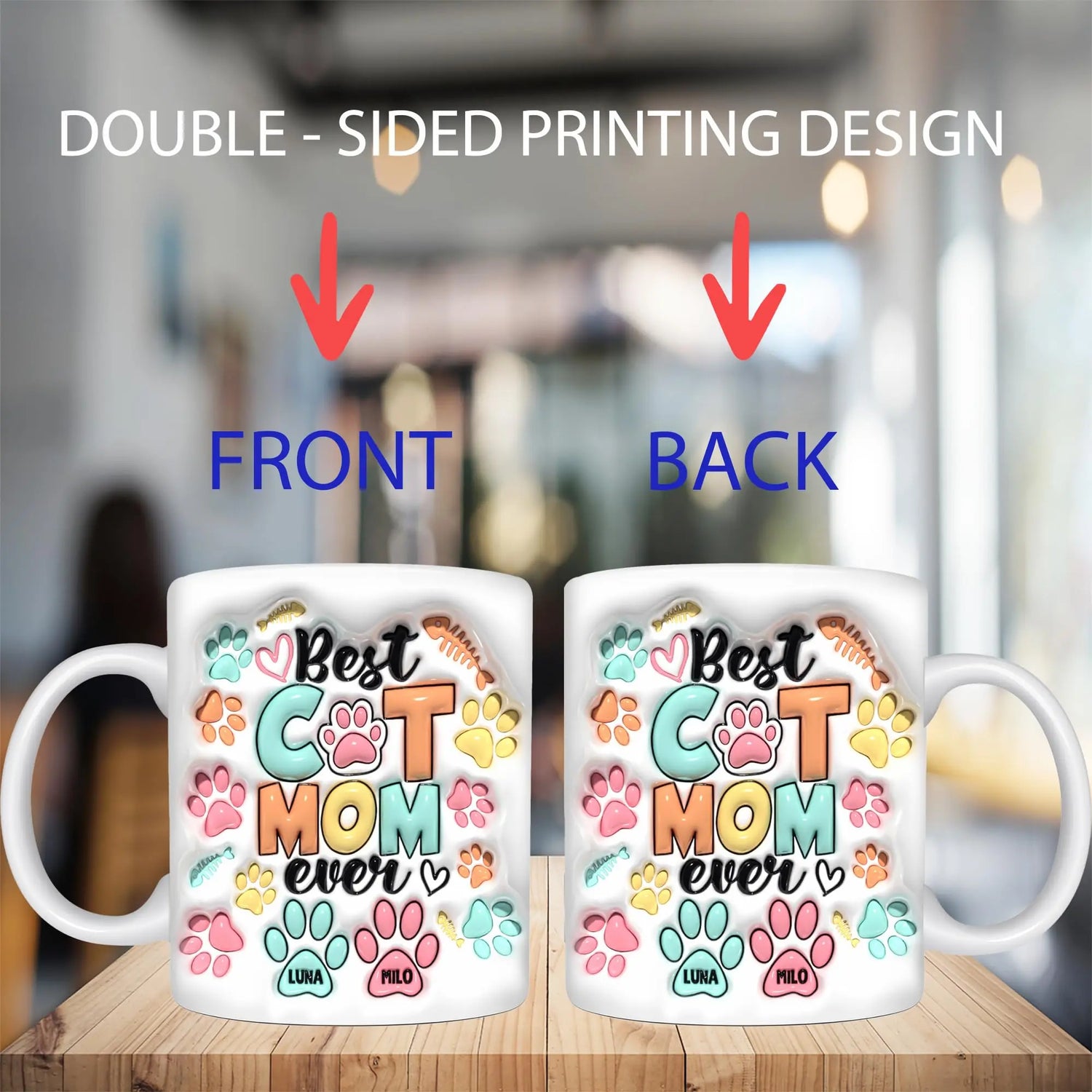 Best Cat Mom Ever Personalized Cat Coffee Mug Gift FALIDO