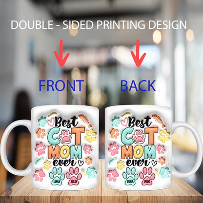 Best Cat Mom Ever Personalized Cat Coffee Mug Gift FALIDO