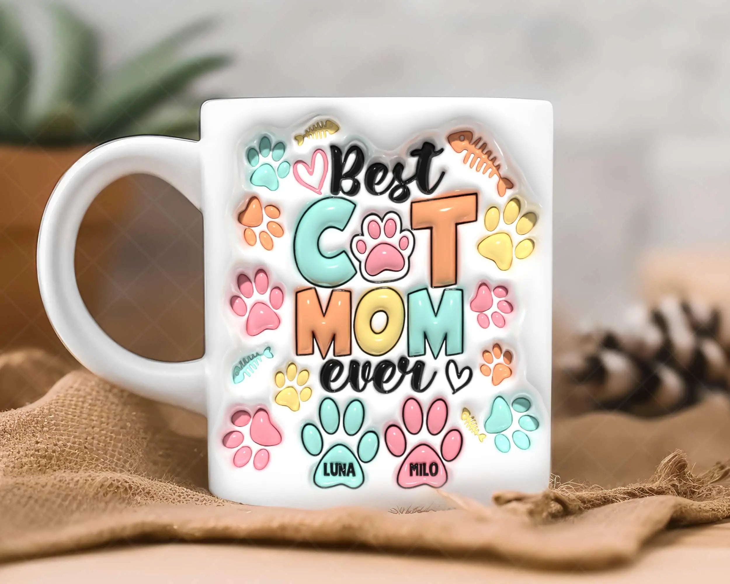 Best Cat Mom Ever Personalized Cat Coffee Mug Gift FALIDO