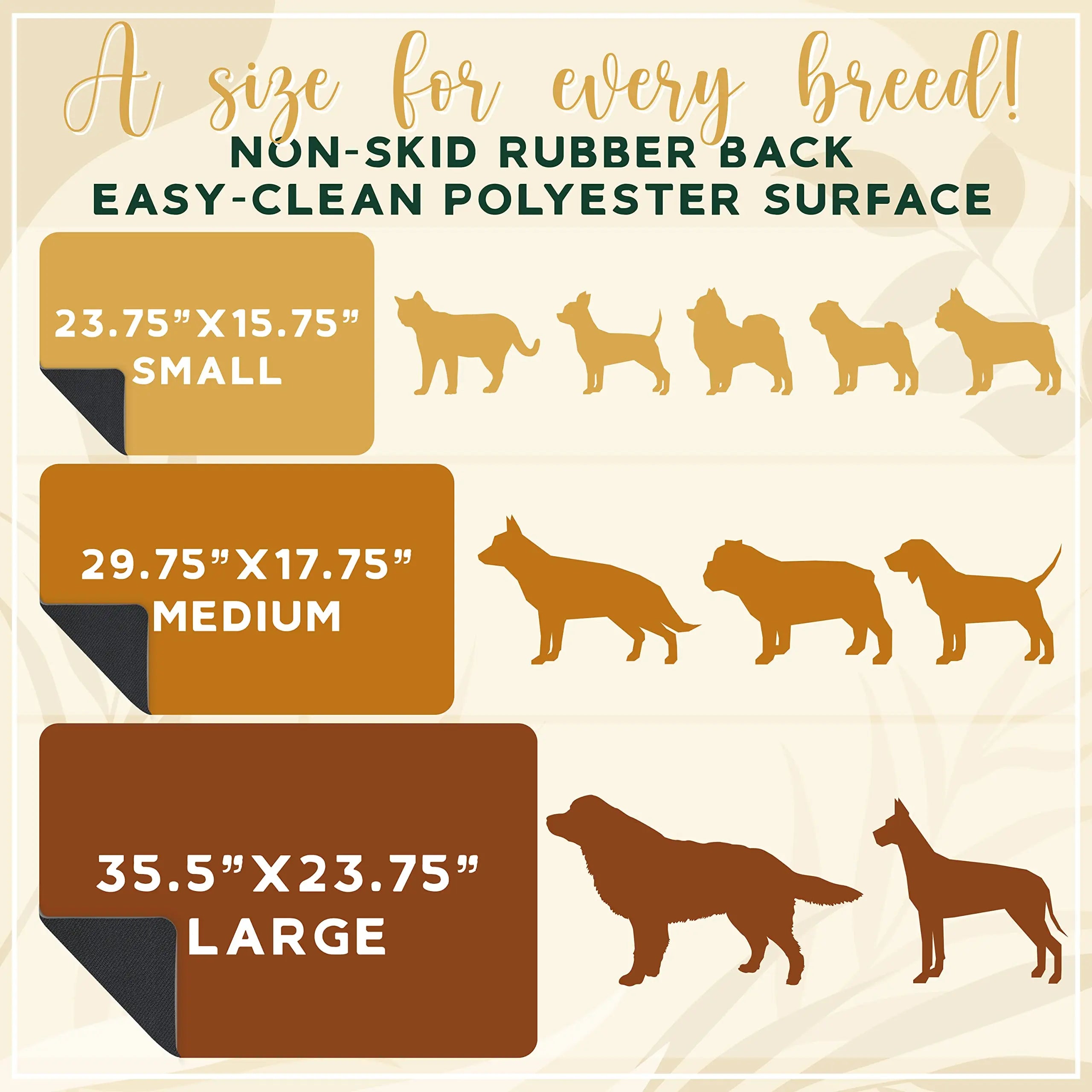Brd Gifts Personalized Dog Food Mat, 30 Designs &amp; 3 Size Options, 15 Fonts - Custom Pet Mat for Food and Water, Absorbent &amp; Waterproof Brd Gifts
