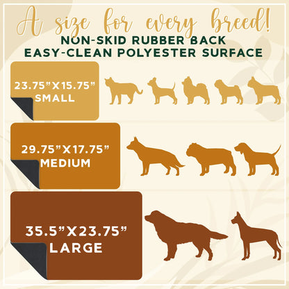 Brd Gifts Personalized Dog Food Mat, 30 Designs &amp; 3 Size Options, 15 Fonts - Custom Pet Mat for Food and Water, Absorbent &amp; Waterproof Brd Gifts