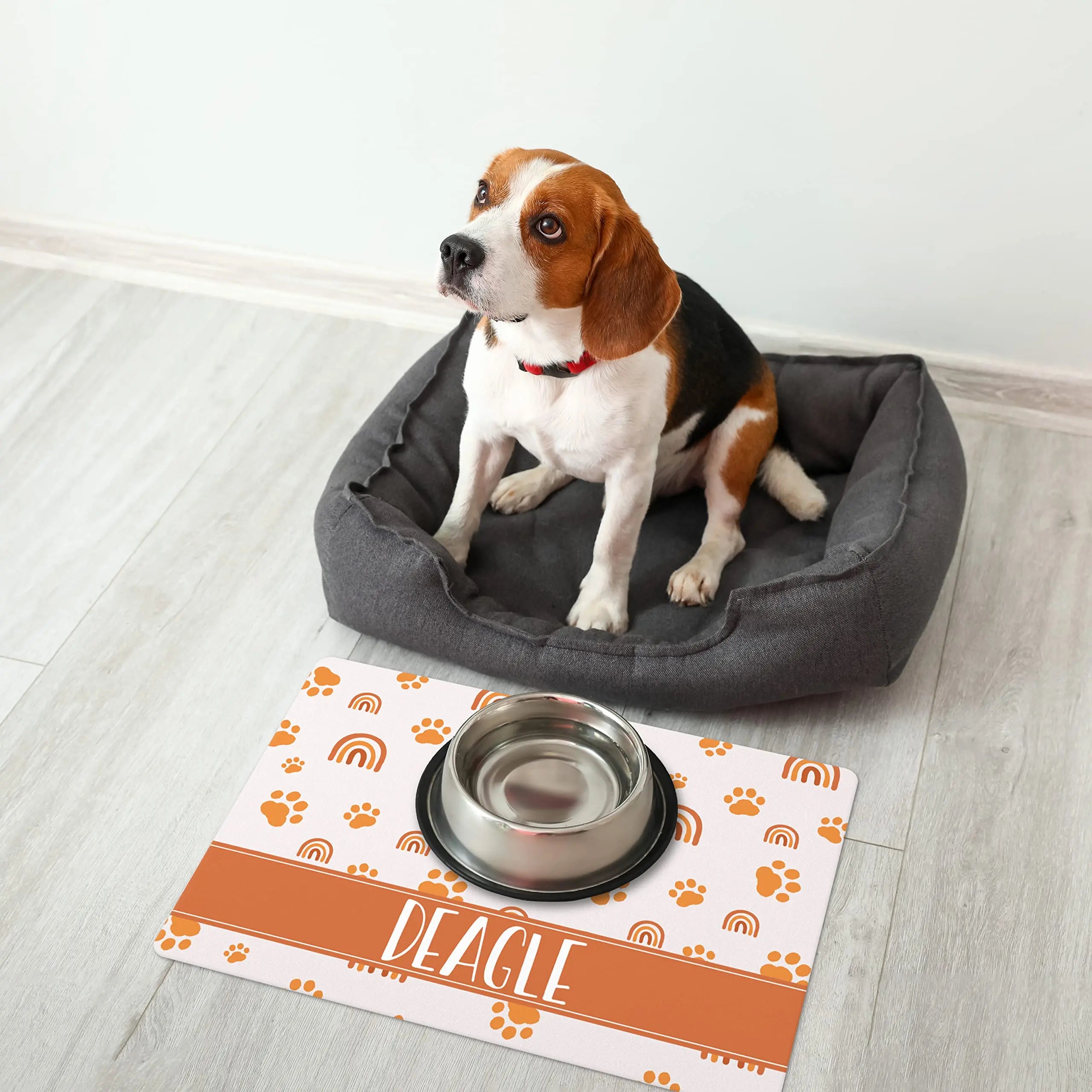 Brd Gifts Personalized Dog Food Mat, 30 Designs &amp; 3 Size Options, 15 Fonts - Custom Pet Mat for Food and Water, Absorbent &amp; Waterproof Brd Gifts