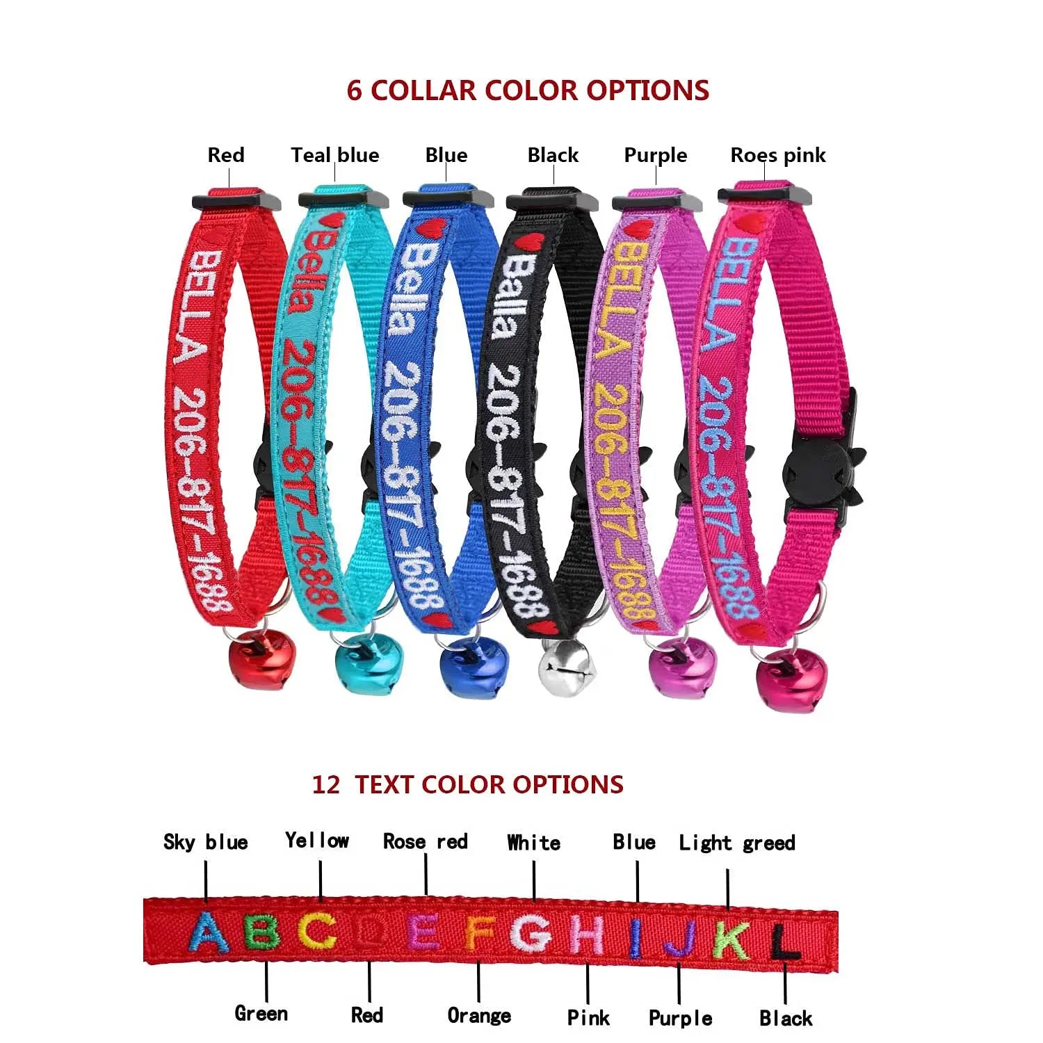 Custom Breakaway Cat Collar Personalized CatID Collar Graceful life