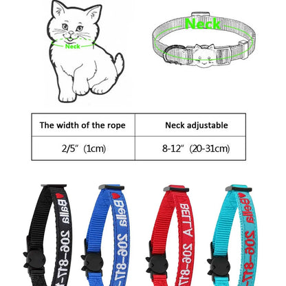 Custom Breakaway Cat Collar Personalized CatID Collar Graceful life