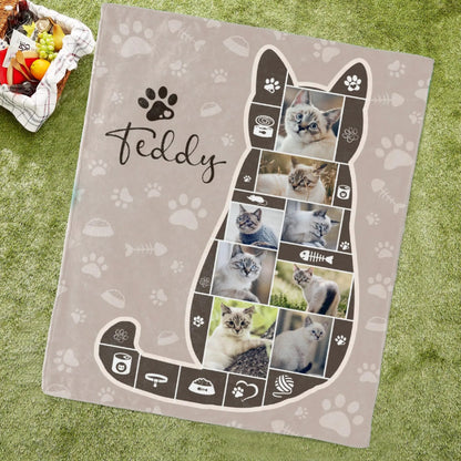Custom Cat Blanket 60x80 Personalized Gift for Cat Lovers KAWAII BLANKET