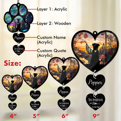 Custom Dog Memorial Suncatcher Personalized Dog Memorial Gifts for Loss of Dog Customized Sun Catcher Gift for Someone Who Lost A Dog Gifts Suncatcher Stained Glass Look Acrylic Sympathy Gift DALIVETO