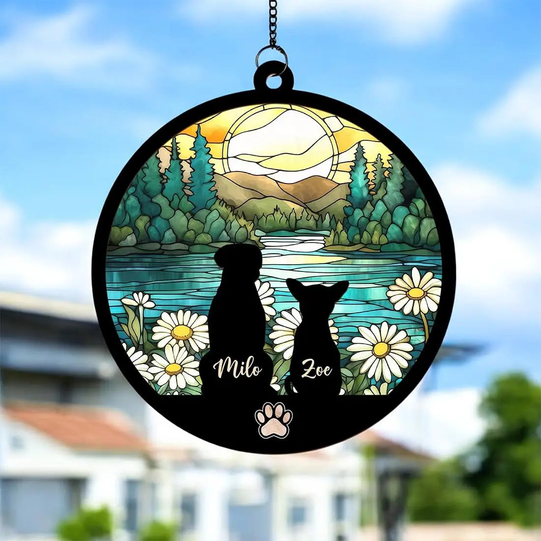 Custom Dog Suncatcher with Name, Personalized Dog Memorial Suncatcher, Loss of Dog Gift, Dog Memorial Gift, Puppy Loss Gift, in Memory Gifts LOGGOL