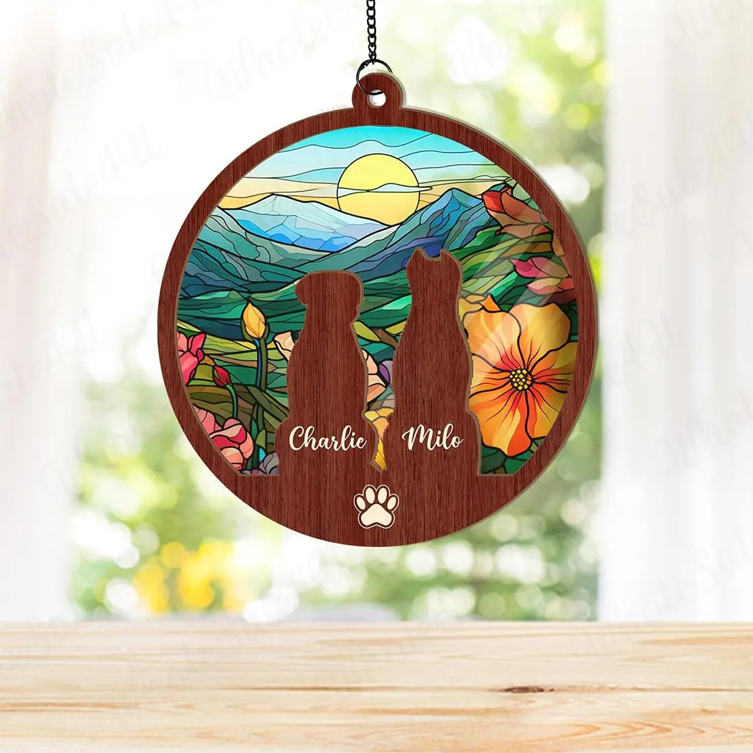 Custom Dog Suncatcher with Name, Personalized Dog Memorial Suncatcher, Loss of Dog Gift, Dog Memorial Gift, Puppy Loss Gift, in Memory Gifts LOGGOL